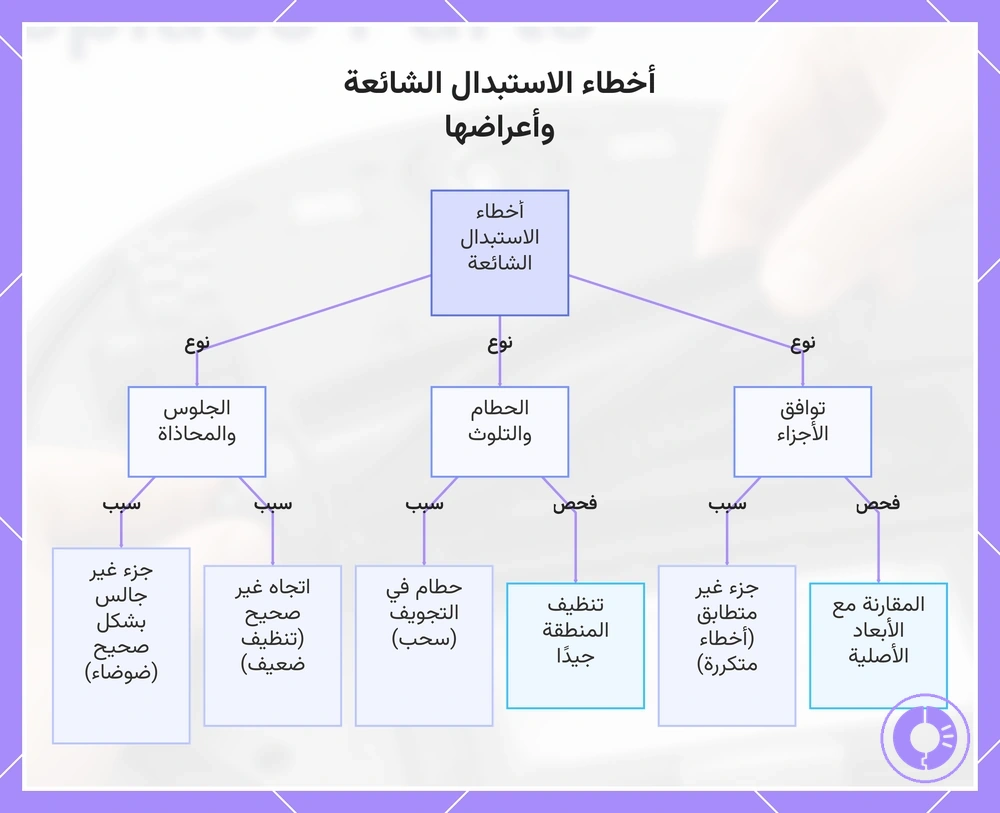 أخطاء الاستبدال الشائعة وأعراضها