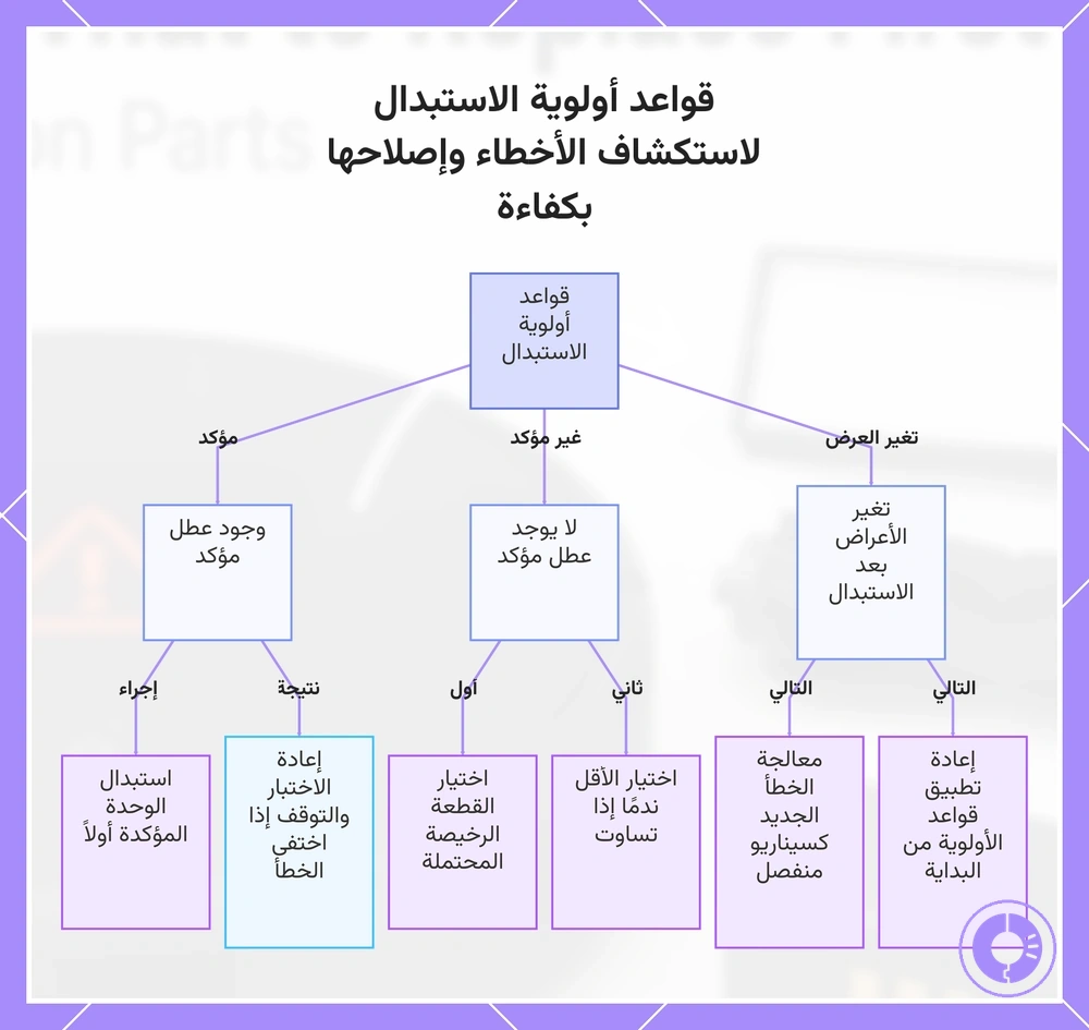 قواعد أولوية الاستبدال لاستكشاف الأخطاء وإصلاحها بكفاءة