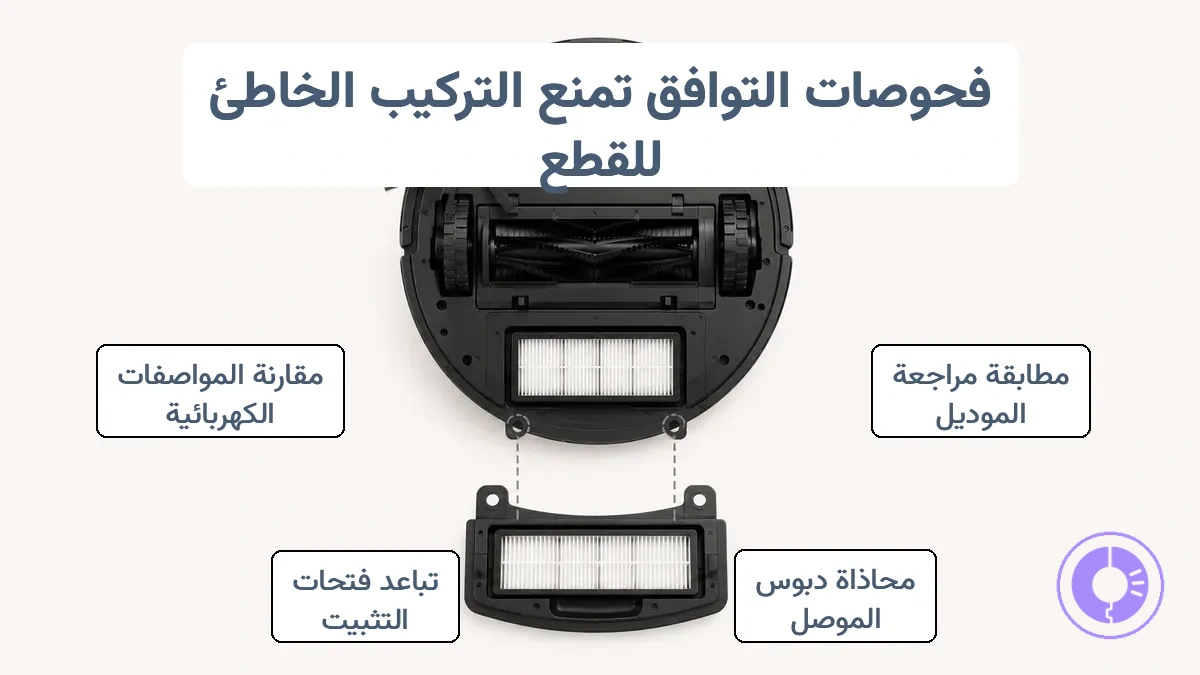 التحقق من توافق القطعة بمقارنة مؤشرات الموديل والموصل
