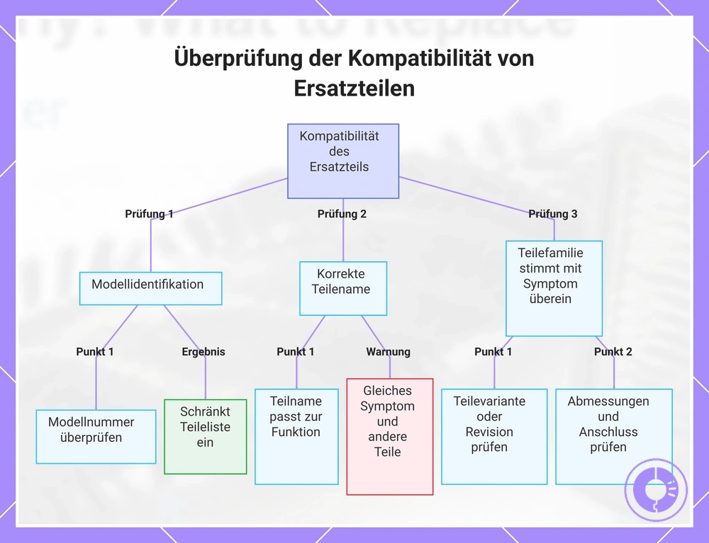 Überprüfung der Kompatibilität von Ersatzteilen
