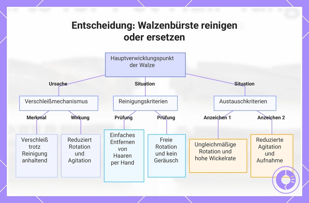 Entscheidung: Walzenbürste reinigen oder ersetzen