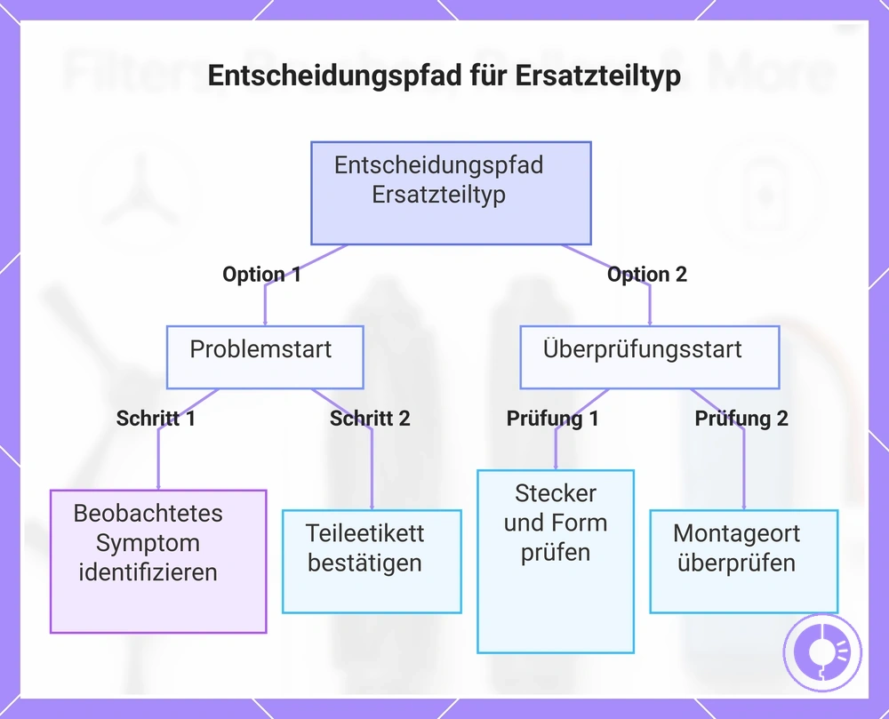 Entscheidungspfad für Ersatzteiltyp