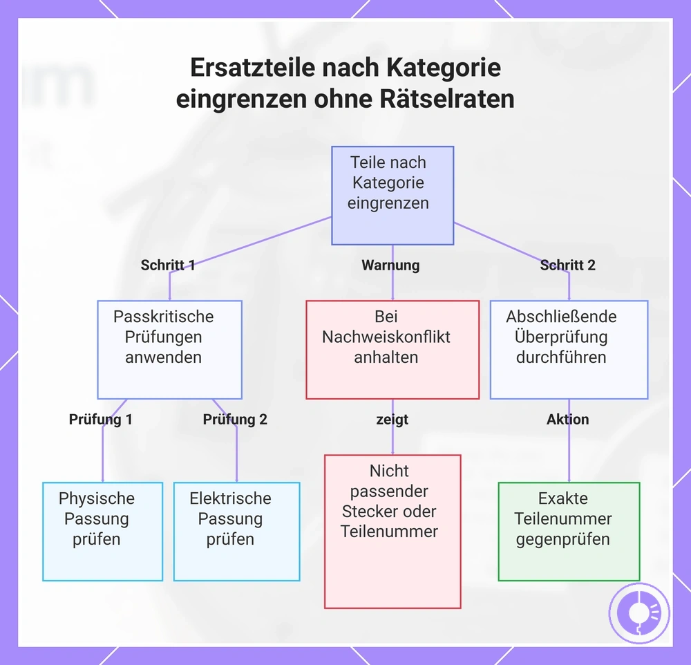 Ersatzteile nach Kategorie eingrenzen ohne Rätselraten