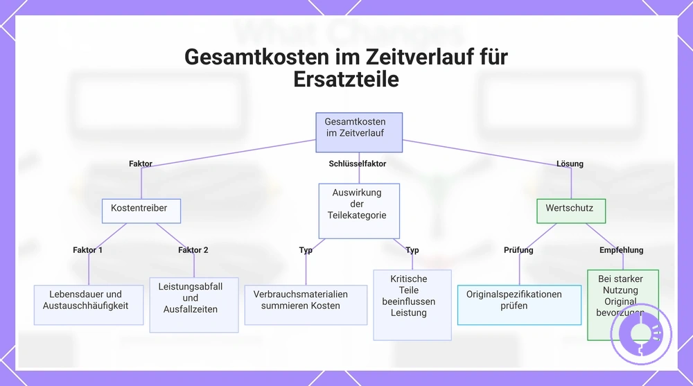 Gesamtkosten im Zeitverlauf für Ersatzteile