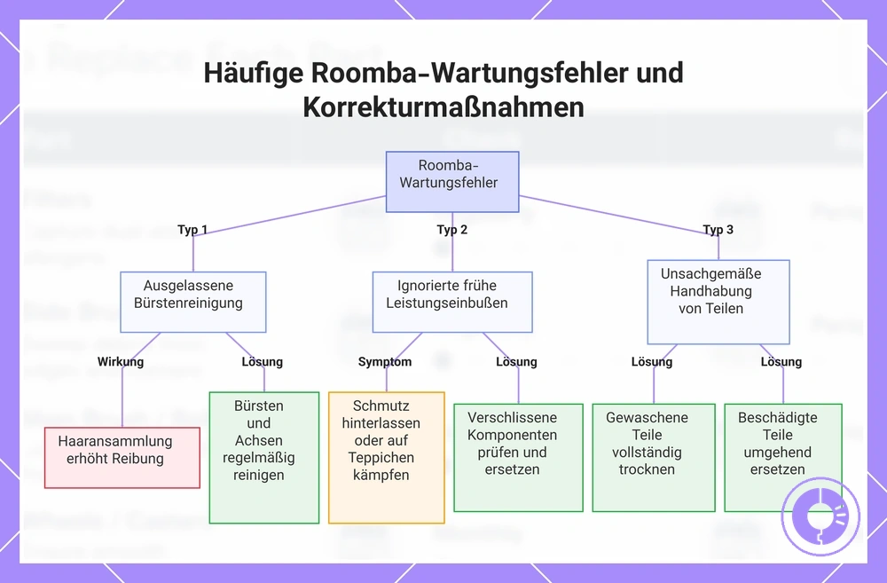 Häufige Roomba-Wartungsfehler und Korrekturmaßnahmen