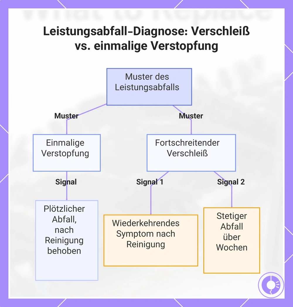 Leistungsabfall-Diagnose: Verschleiß vs. einmalige Verstopfung
