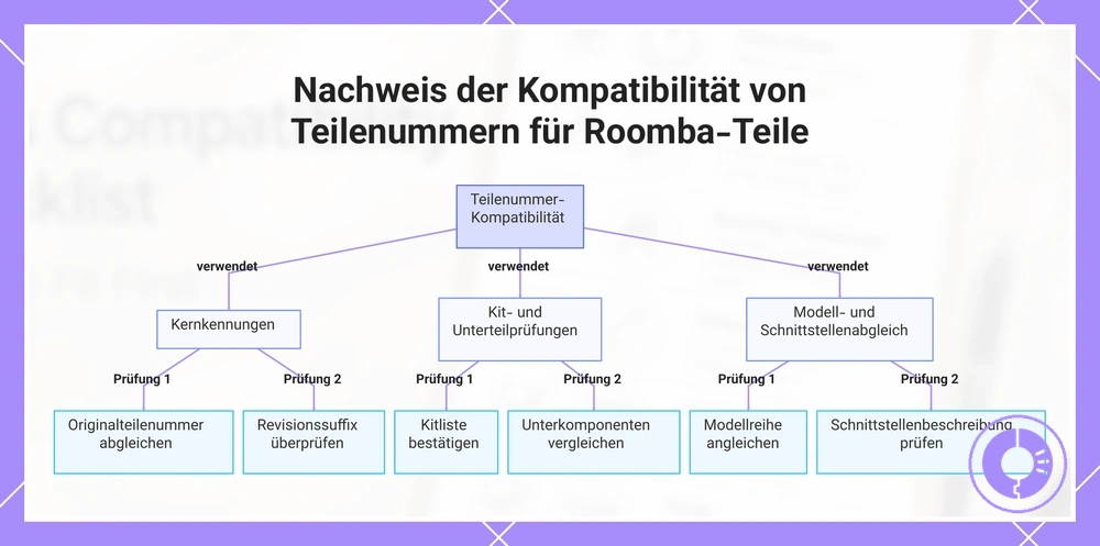 Nachweis der Kompatibilität von Teilenummern für Roomba-Teile
