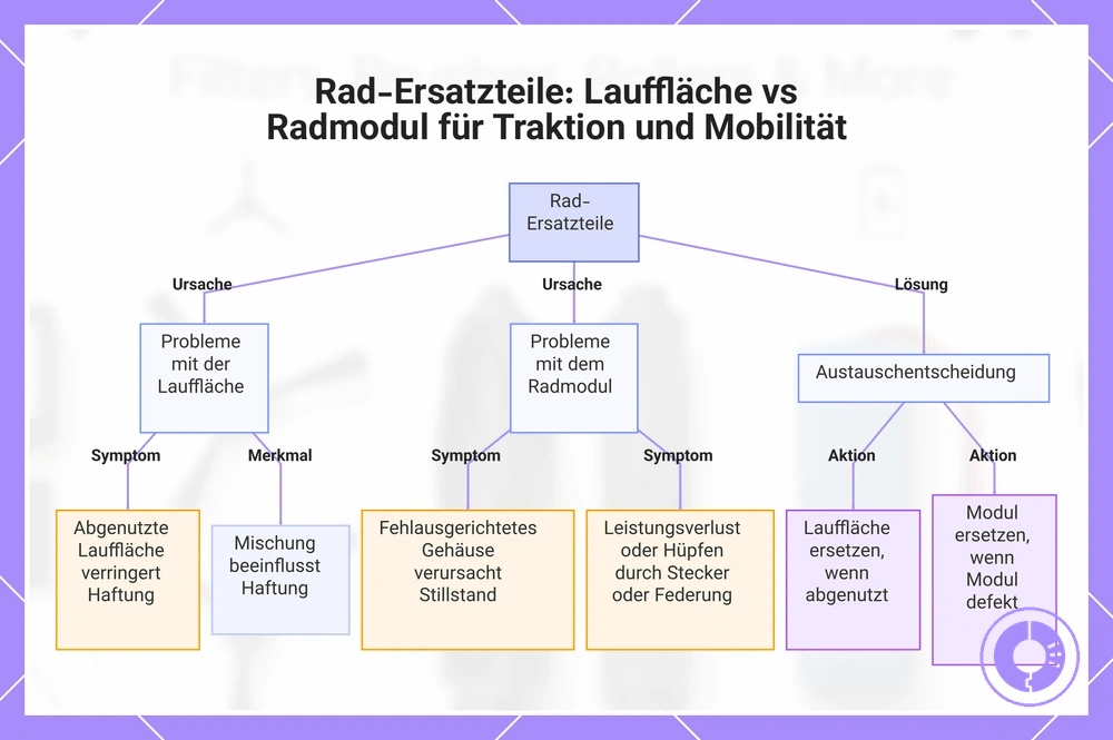 Rad-Ersatzteile: Lauffläche vs Radmodul für Traktion und Mobilität