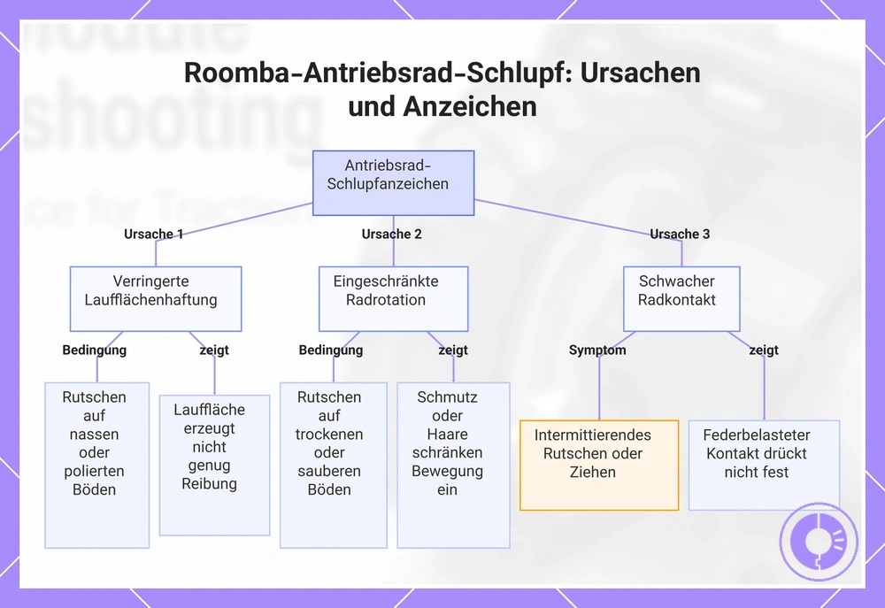 Roomba-Antriebsrad-Schlupf: Ursachen und Anzeichen
