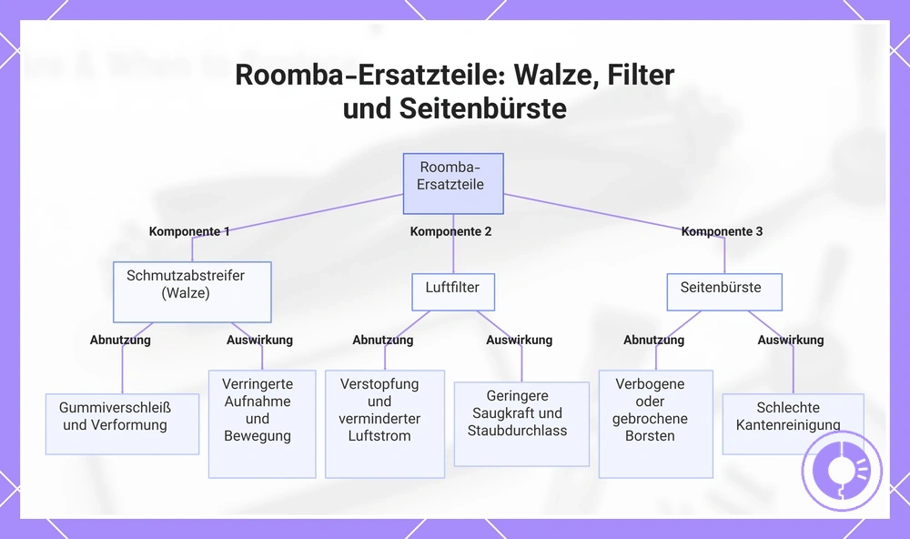 Roomba-Ersatzteile: Walze, Filter und Seitenbürste