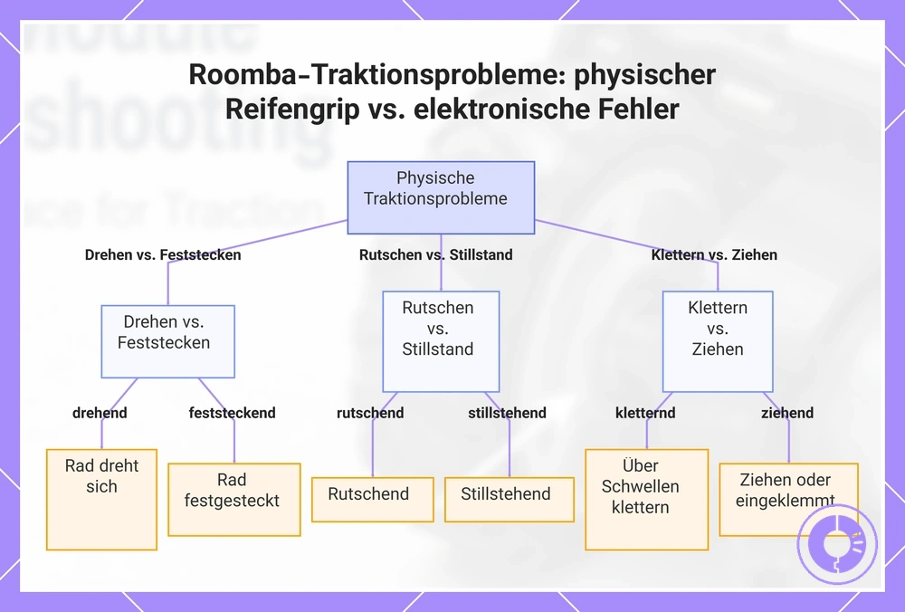 Roomba-Traktionsprobleme: physischer Reifengrip vs. elektronische Fehler