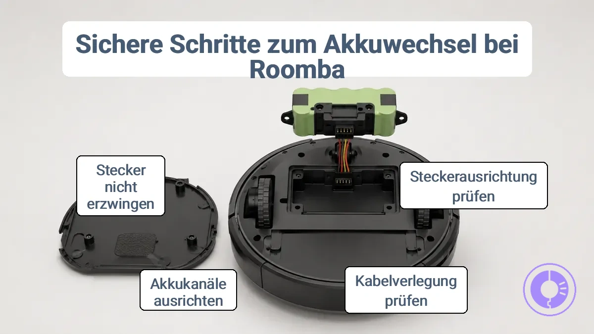 Roomba-Akku mit Anschluss und Fachausrichtung für sicheren Aus- und Einbau