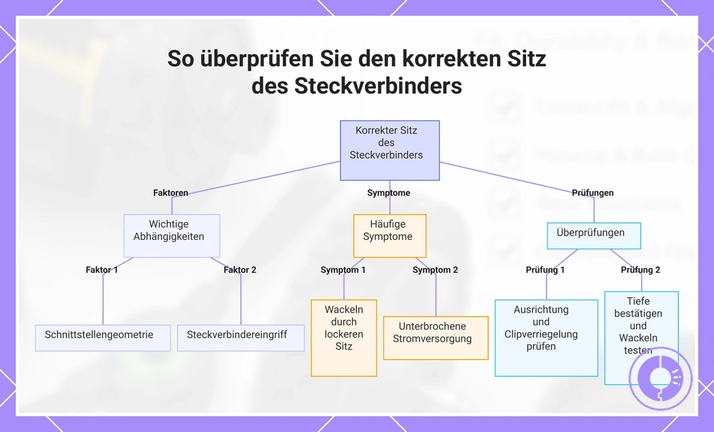 So überprüfen Sie den korrekten Sitz des Steckverbinders