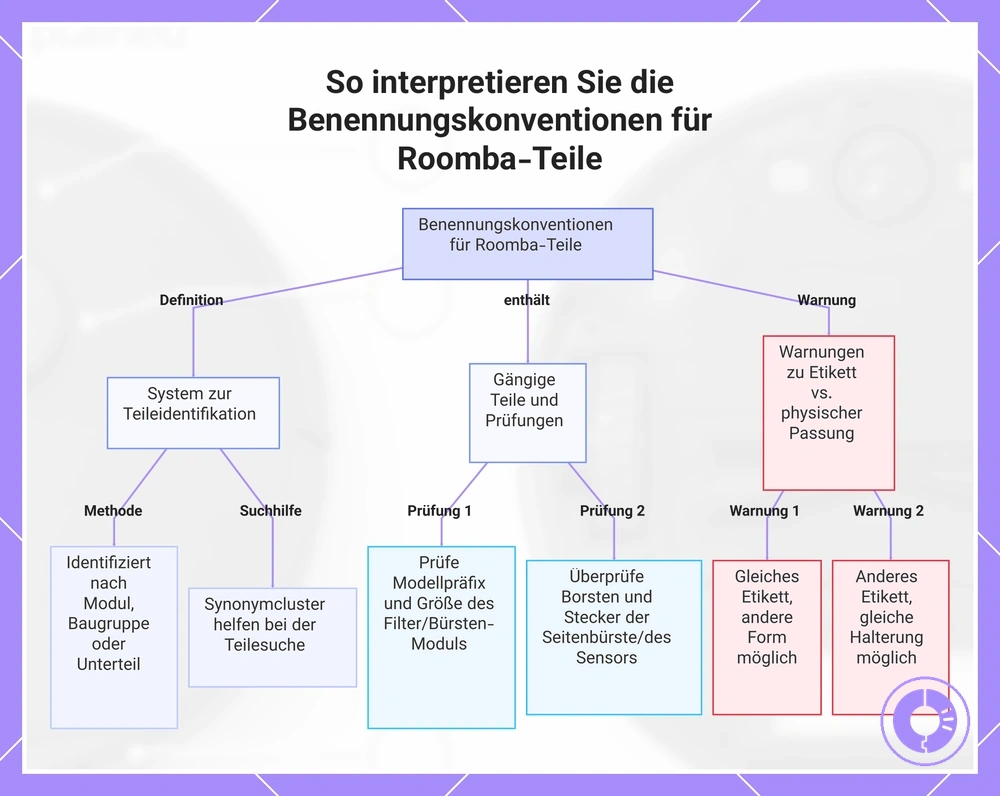 So interpretieren Sie die Benennungskonventionen für Roomba-Teile