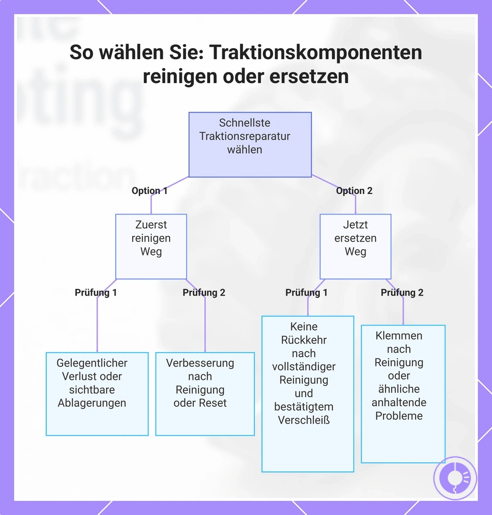 So wählen Sie: Traktionskomponenten reinigen oder ersetzen