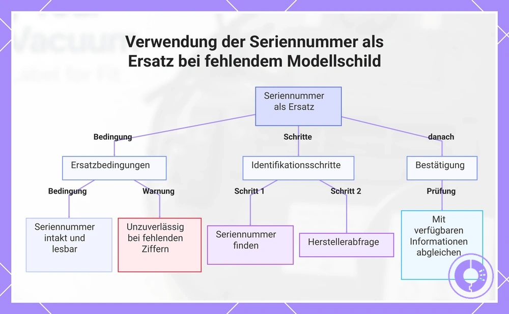 Verwendung der Seriennummer als Ersatz bei fehlendem Modellschild