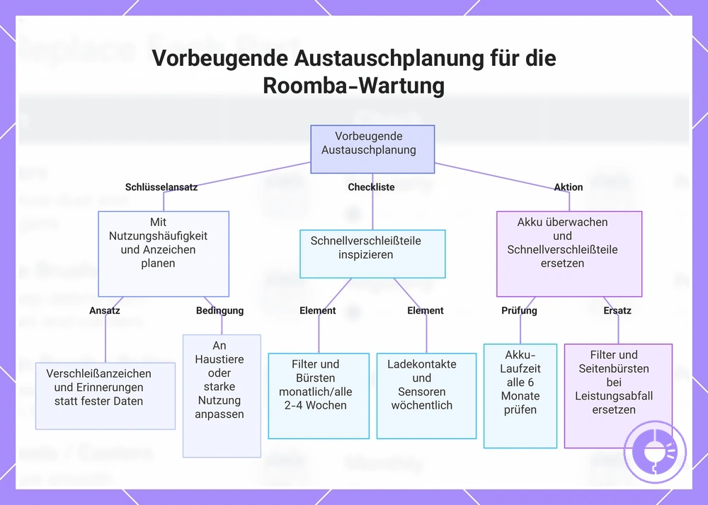 Vorbeugende Austauschplanung für die Roomba-Wartung