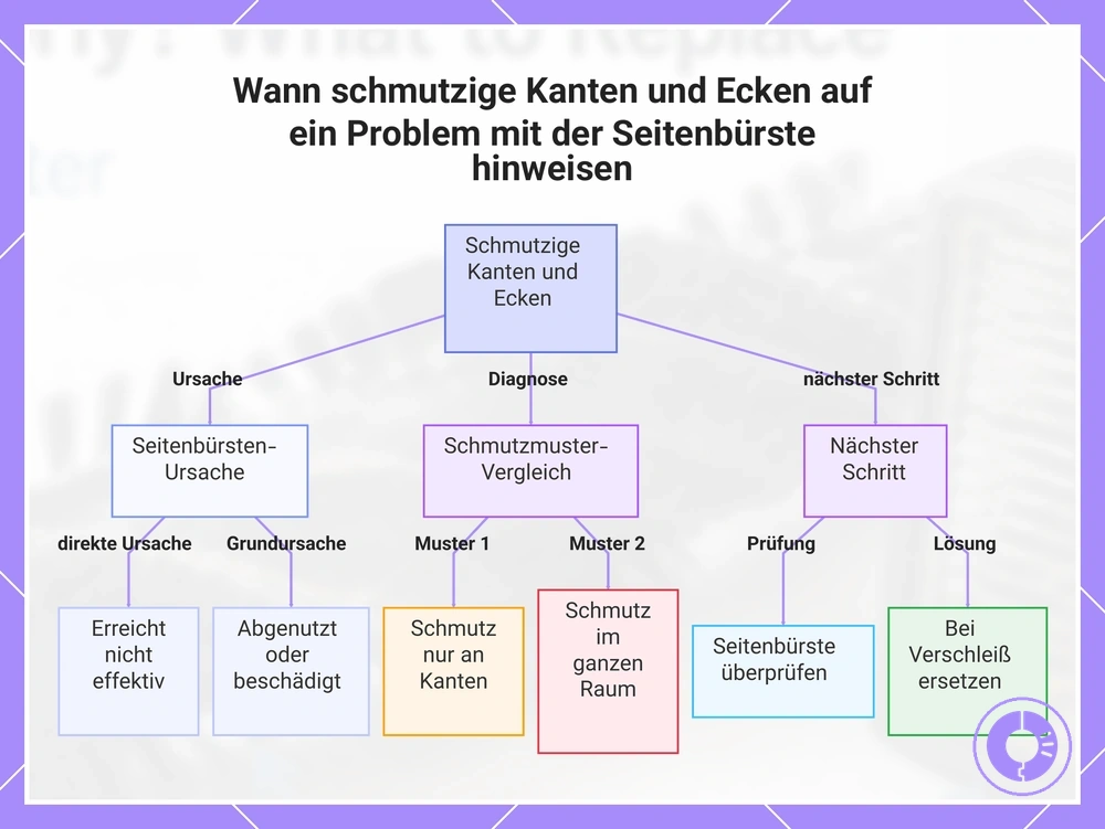 Wann schmutzige Kanten und Ecken auf ein Problem mit der Seitenbürste hinweisen