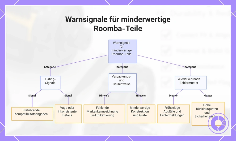 Warnsignale für minderwertige Roomba-Teile