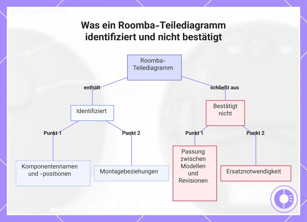 Was ein Roomba-Teilediagramm identifiziert und nicht bestätigt