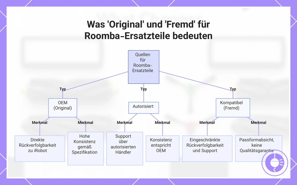 Was 'Original' und 'Fremd' für Roomba-Ersatzteile bedeuten