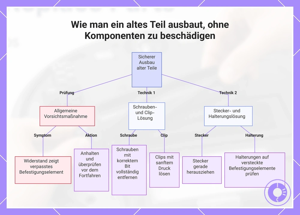 Wie man ein altes Teil ausbaut, ohne Komponenten zu beschädigen