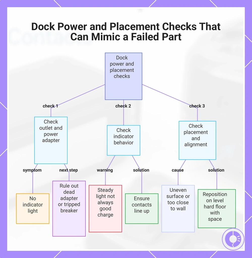 Dock Power and Placement Checks That Can Mimic a Failed Part