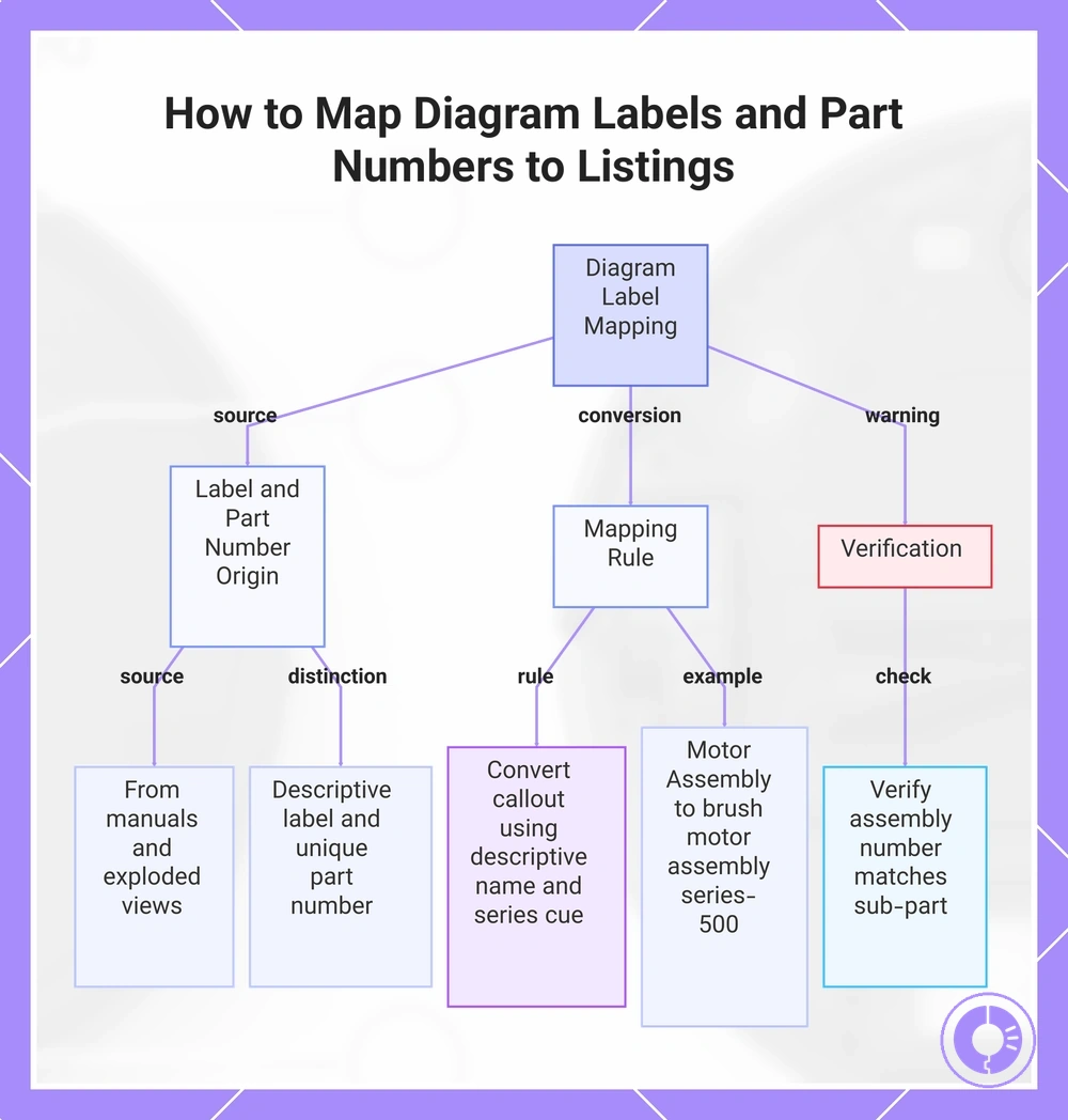 How to Map Diagram Labels and Part Numbers to Listings