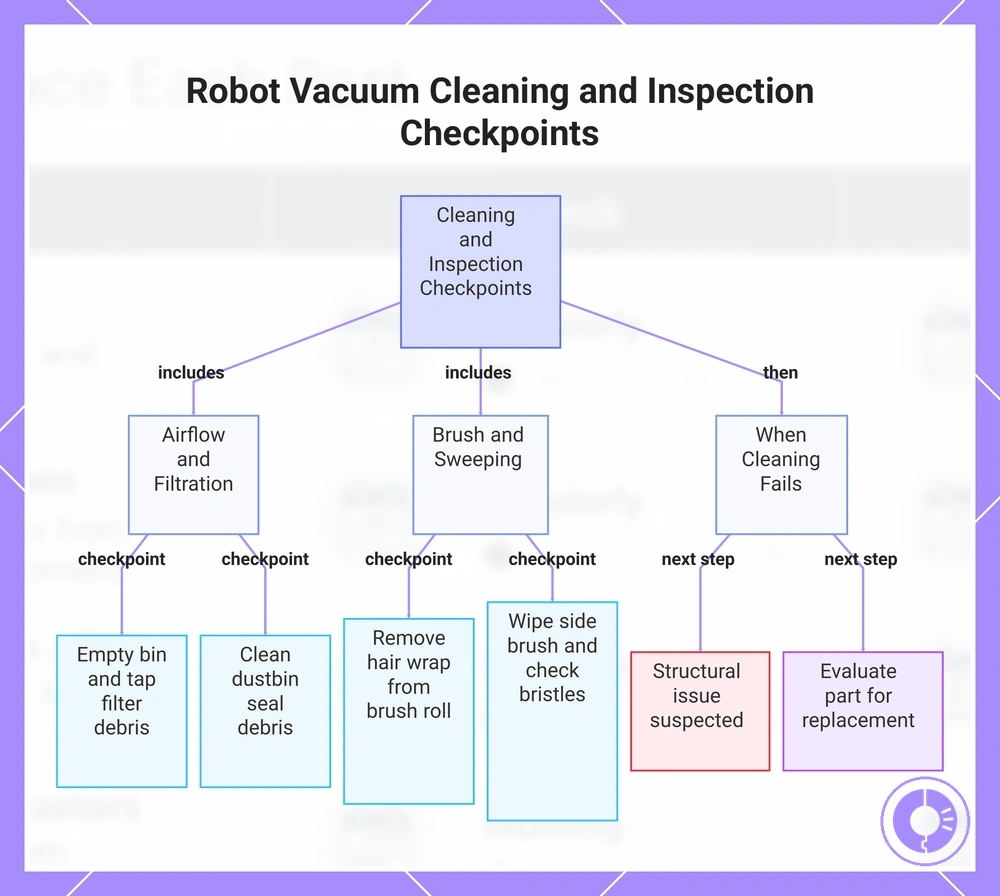 Robot Vacuum Cleaning and Inspection Checkpoints