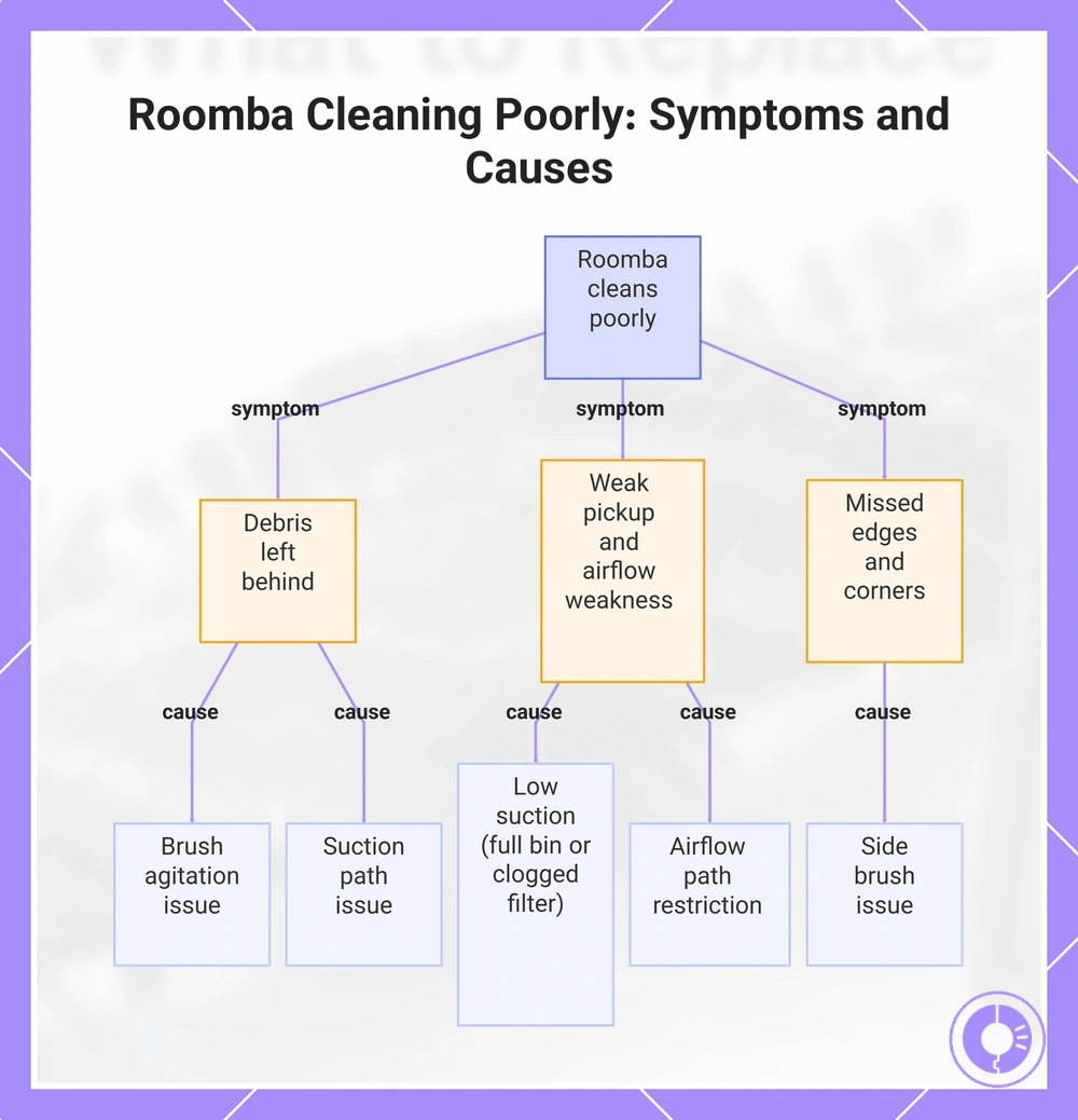 Roomba Cleaning Poorly: Symptoms and Causes