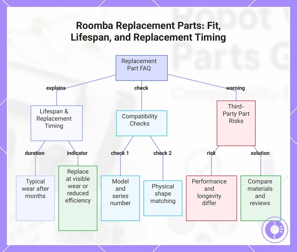 Roomba Replacement Parts: Fit, Lifespan, and Replacement Timing