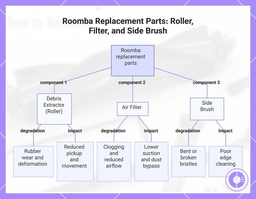 Roomba Replacement Parts: Roller, Filter, and Side Brush