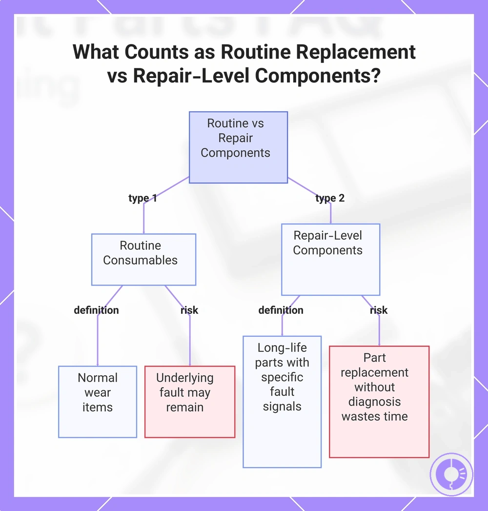 What Counts as Routine Replacement vs Repair-Level Components?