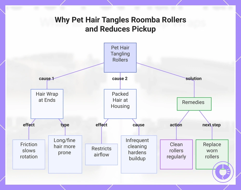 Why Pet Hair Tangles Roomba Rollers and Reduces Pickup