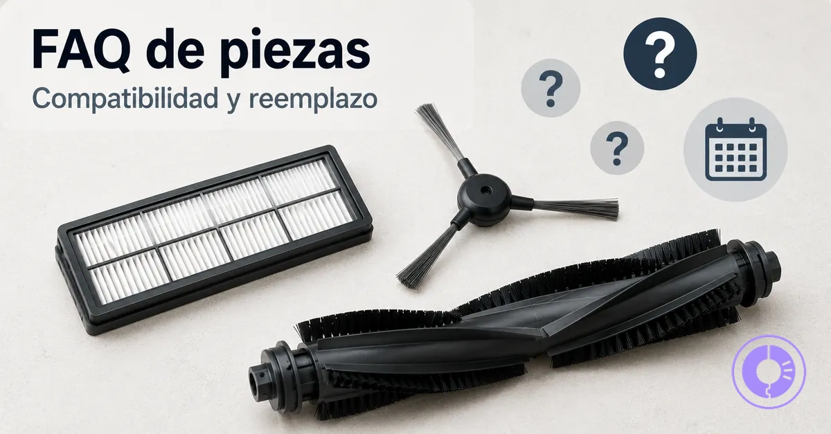 Piezas de Roomba con preguntas frecuentes sobre compatibilidad y reemplazo