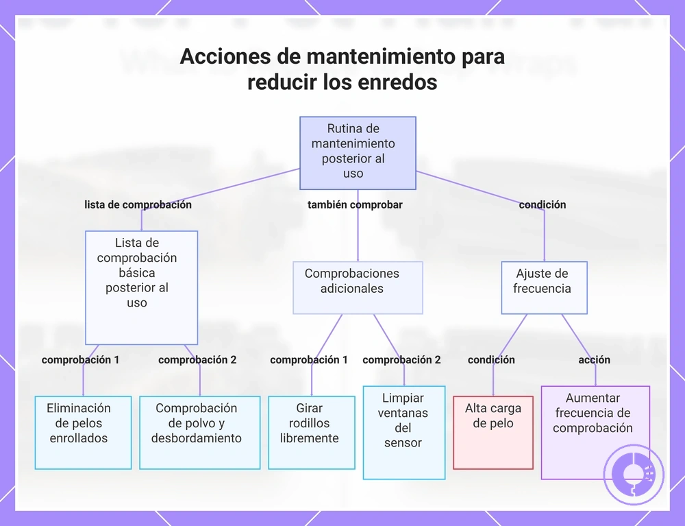 Acciones de mantenimiento para reducir los enredos