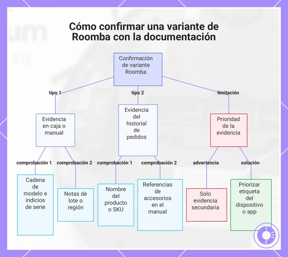 Cómo confirmar una variante de Roomba con la documentación