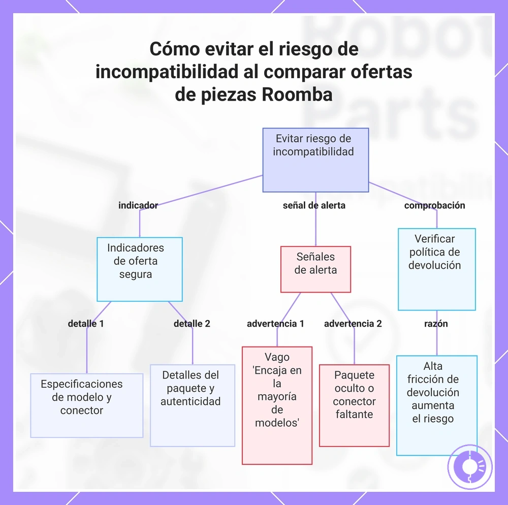 Cómo evitar el riesgo de incompatibilidad al comparar ofertas de piezas Roomba