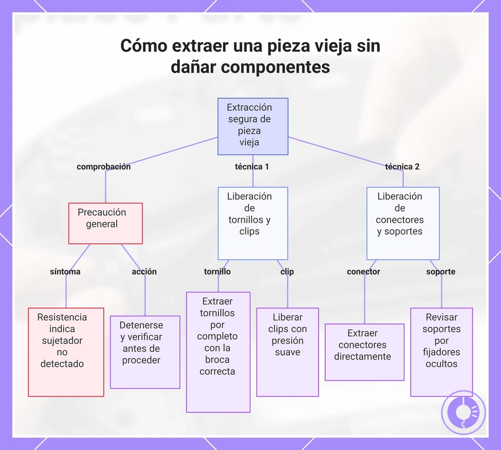 Cómo extraer una pieza vieja sin dañar componentes