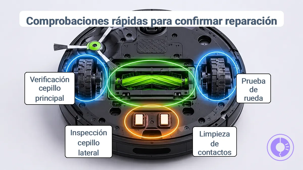 Comprobaciones rápidas para confirmar reparación a nivel de pieza
