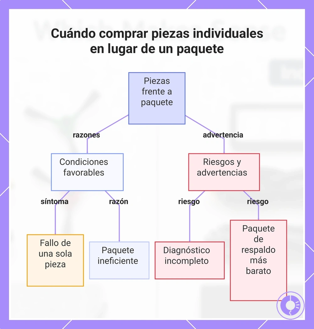 Cuándo comprar piezas individuales en lugar de un paquete