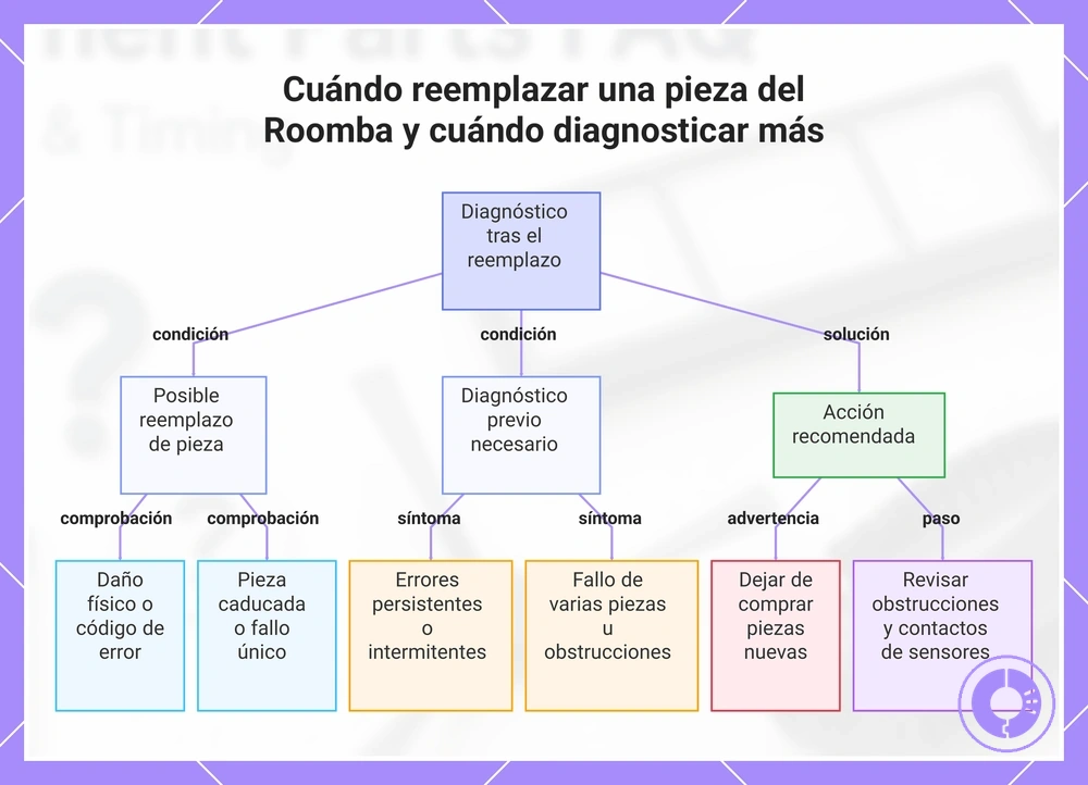 Cuándo reemplazar una pieza del Roomba y cuándo diagnosticar más