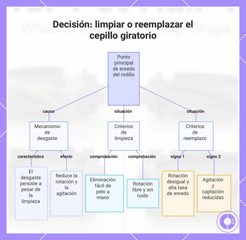 Decisión: limpiar o reemplazar el cepillo giratorio