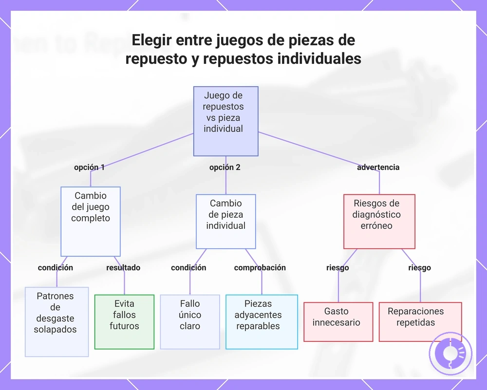 Elegir entre juegos de piezas de repuesto y repuestos individuales