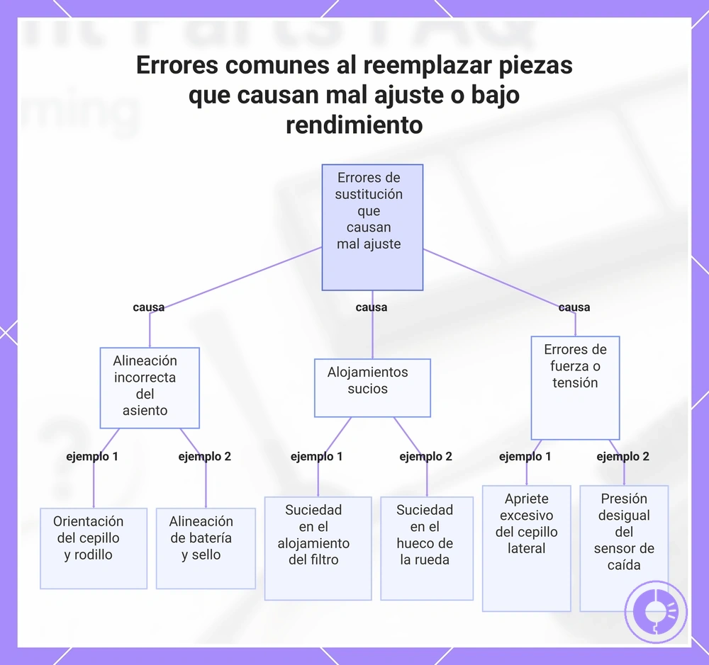 Errores comunes al reemplazar piezas que causan mal ajuste o bajo rendimiento
