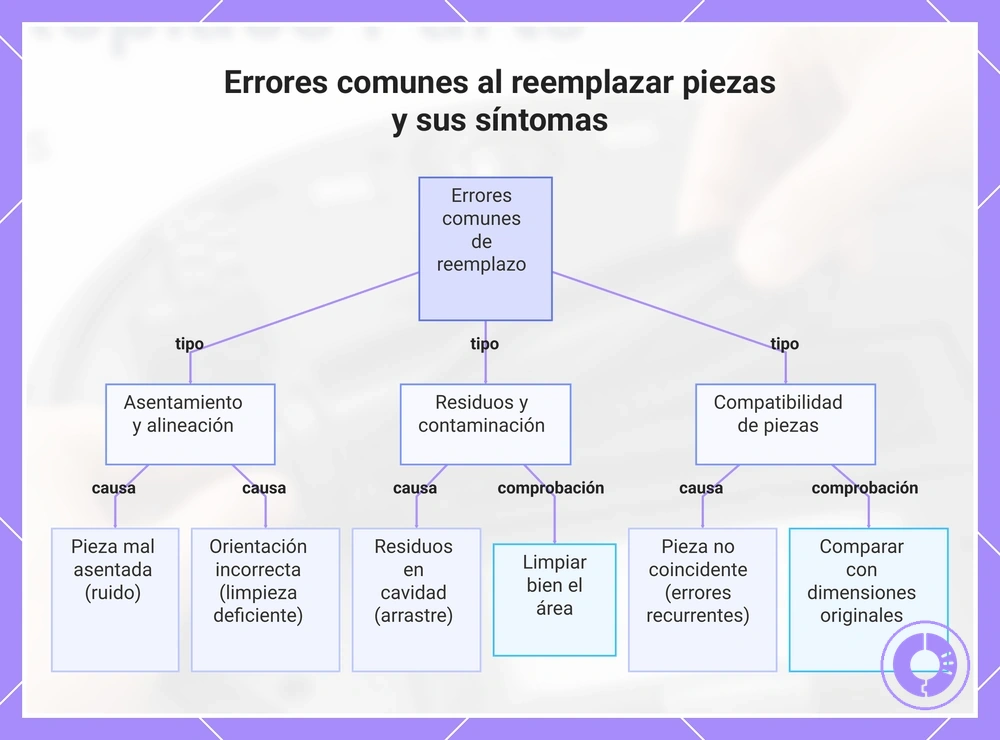 Errores comunes al reemplazar piezas y sus síntomas