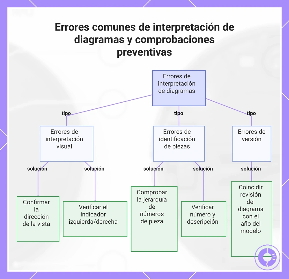 Errores comunes de interpretación de diagramas y comprobaciones preventivas