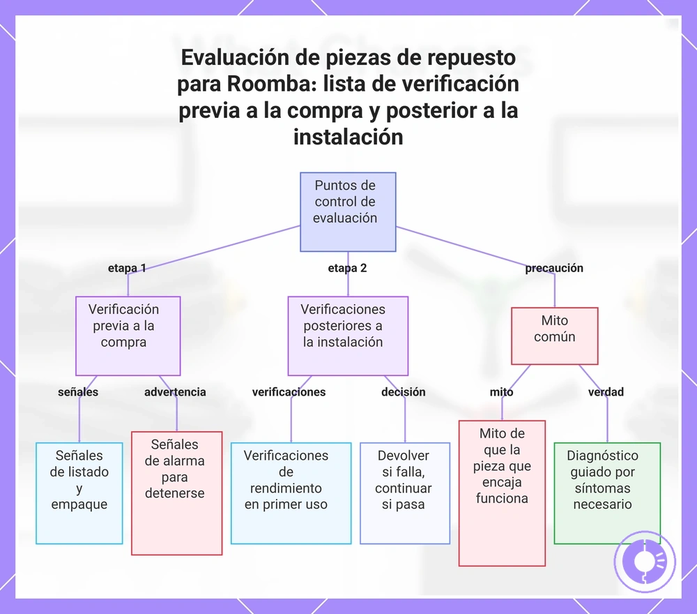 Evaluación de piezas de repuesto para Roomba: lista de verificación previa a la compra y posterior a la instalación