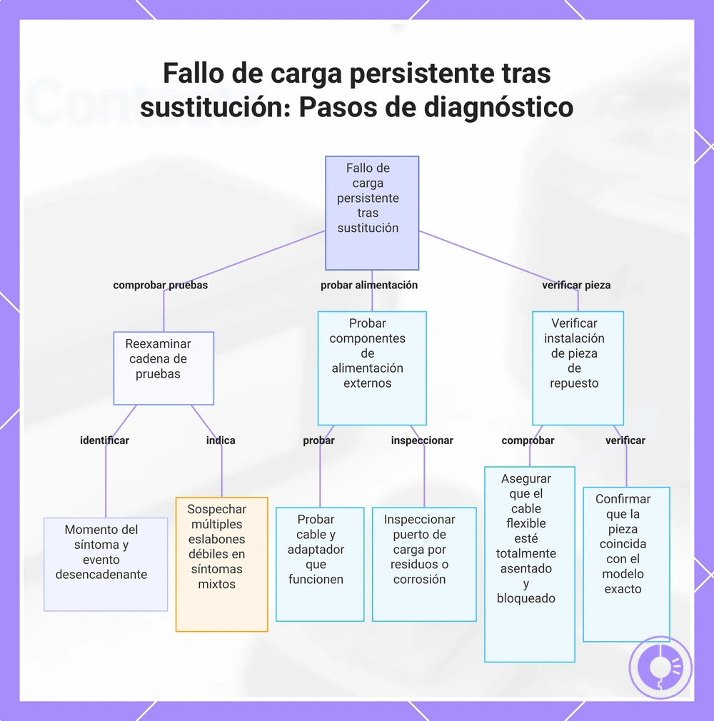 Fallo de carga persistente tras sustitución: Pasos de diagnóstico
