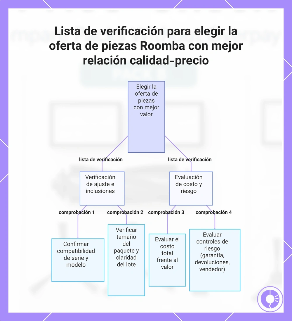 Lista de verificación para elegir la oferta de piezas Roomba con mejor relación calidad-precio